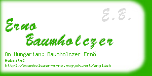 erno baumholczer business card